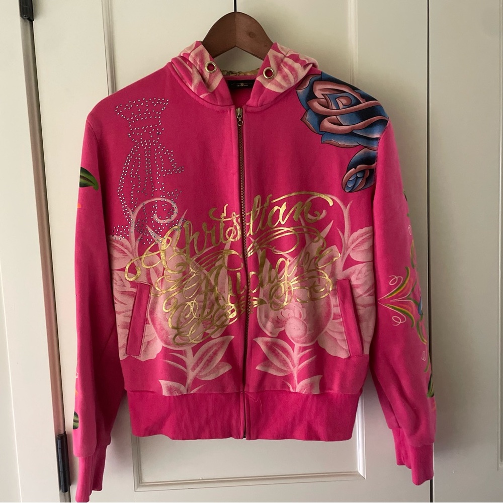 Christian Audigier Pink Graphic Women's Jacket